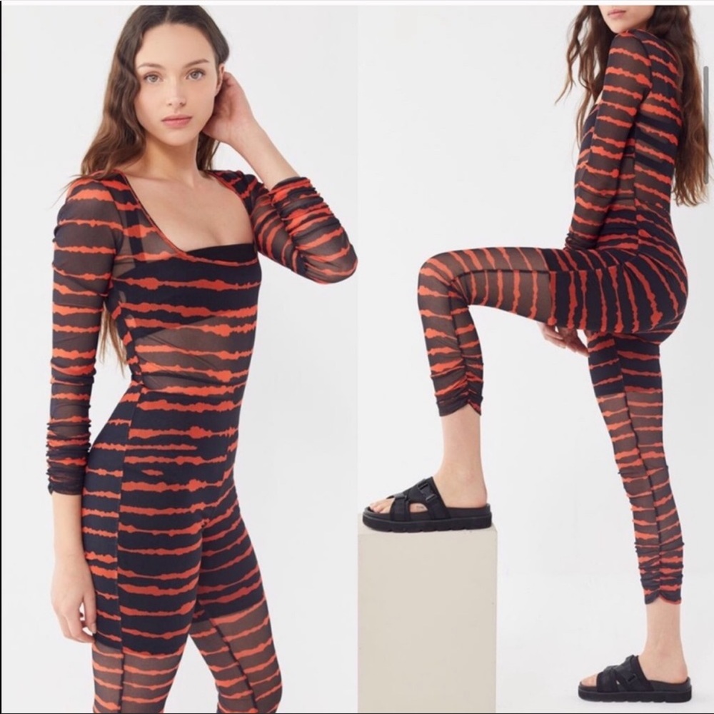 URBAN OUTFITTERS STRIPED MESH BODYSUIT